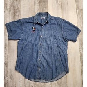 Mickey Mouse Blue Denim Disney Store Short Sleeve Size XLarge Shirt Uniform